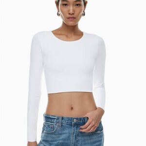 NWOT Babaton Contour White Long Sleeve Crop